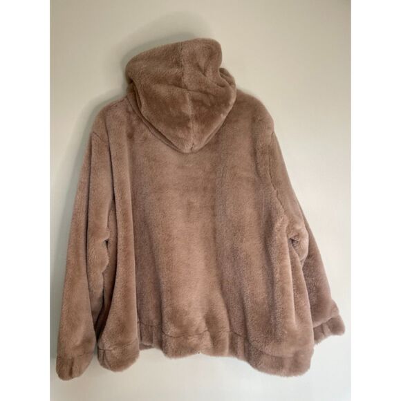 Blank NYC Faux Fur Coat Jacket with pockets Women's 3XL Neutral Cozy F60 - Picture 3 of 16